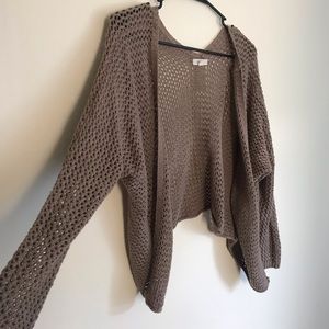 Tan brown knitted sweater cardigan